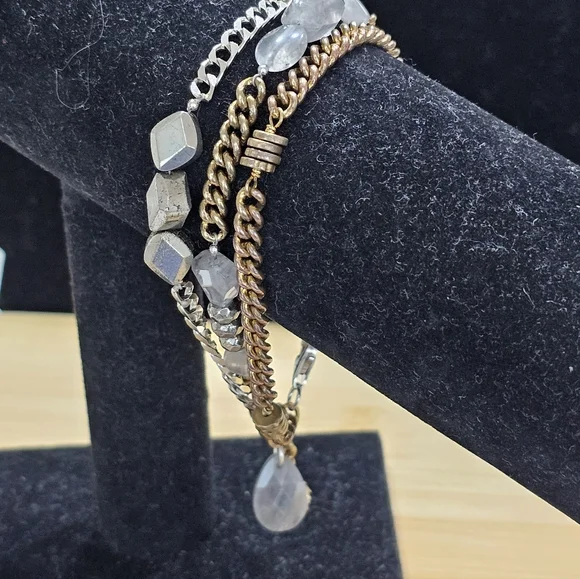 Silpada 925 Silver and Brass Gemstone and Glass Bead Bracelet - Picture 9 of 15